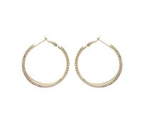 SXSWCH Pendientes circulares exagerados con temperamento de la aguja de plata y aretes de circón personalizados