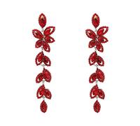 SXSWCH Pendientes de Cristal Multicolor Largos para Mujeres, Hojas para Novias, Joyas para Fiestas y Bodas