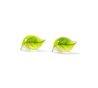 SXSWCH Pendientes de hojas verdes perjudicial para mujeres S925 STERLING SILET POST PIN Lleeper Tarny Lindo Tragus Pendientes Hipoalergénico Minimalista simple Joya de hojas de verano