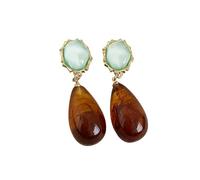 SXSWCH Pendientes de lágrima de lágrima ámbar vintage para mujeres niñas hipoalergénicas livianas grandes agua de agua declaración caída de pendientes colgantes de tachuelas antiguas cumpleaños de