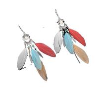 SXSWCH Pendientes de Plumas Colgantes - Pendientes de Plumas Bohemios geométricos y Huecos Irregulares, Pendientes de Plumas Bohemias, Pendientes de Agujas Curvas de Plumas Simples Joyas para