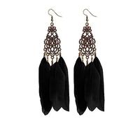 SXSWCH Pendientes de Plumas Colgantes - Pendientes gráficos geométricos Huecos geométricos Irregulares Bohemio Bohemio Pendientes gráficos, Ardor de Aguja Curvada de Plumas Simple Joyas para