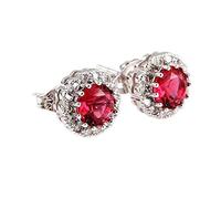 SXSWCH Pendientes de sementales de llegada para mujeres Fashion 925 Joyería de plata esterlina Ear con accesorios de fiesta de compromiso de Ruby Stones