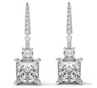 SXSWCH Pendientes hipoalergénicos de delicadeza colgante para mujeres - Piedras de princesa de plata esterlina de oro plateada de 18k Cz, joyas únicas para bodas/regalos/ropa diaria en