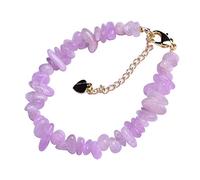 SXSWCH Pulsera de 6-8 mm de piedra natural chips de piedra preciosa perlas brazalete de regalo para hombres y mujeres, joyería de mujer ajustable joyería