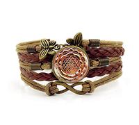 SXSWCH Pulsera de moda sri yantra multicapa Leatros hechos a mano Joyería de pulsera trenzada para hombres para mujeres Accesorios de moda Accesorios para mujeres Joyas