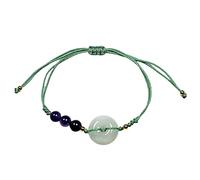 SXSWCH Pulsera genuina de jade de jade con 12 cumpleaños Pulsera de cristal Joyas (color: amatista)
