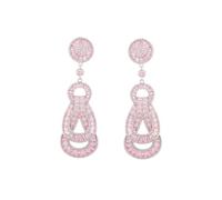 SXSWCH Silver Needle Zircon Diseño de incrustaciones Feeling Rope Knot Pendientes de banquete de boda largos Pendientes de banquete