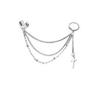 SXSWCH Tassel Vintage Dangle Eargle Crawler Grewler Parring para mujeres Cartílago de acero inoxidable Cartílago Pequeño vina de aro en capas Drop de cadena en capas Moda Ligera Comfia Joyería 1