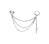 SXSWCH Tassel Vintage Dangle Eargle Crawler Grewler Parring para mujeres Cartílago de acero inoxidable Cartílago Pequeño vina de aro en capas Drop de cadena en capas Moda Ligera Comfia Joyería 1