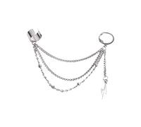 SXSWCH Tassel Vintage Dangle Eargle Crawler Grewler Parring para mujeres Cartílago de acero inoxidable Cartílago Pequeño vina de aro en capas Drop de cadena en capas Moda Ligera Comfia Joyería 1