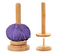 SXTDKMJ 2 unidades de lana de madera, soporte de hilo de lana, enrollador de lana redondo, soporte giratorio, soporte para bolas de lana para aficionados al bricolaje