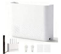 SXTDKMJ Router Armario Router Ocultar WiFi Box 30 x 22 x 6,5 cm Soporte de pared WiFi Rack con hebilla adhesiva y clavos sin dejar rastro, color blanco
