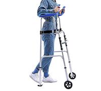SXTYFBB Andador Vertical Plegable de Dos Niveles Ajustable en Altura para Personas Mayores y Discapacitados