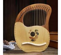SXTYYH 10,16,19,21,24 Cuerdas Arpa De Lira, Cuerpo De Caoba Portátil Principiante Lyre Harp Con Llave De Afinación Cuerda De Repuesto Estuche De Transporte Paño De Limpieza(19-string Ginkgo Biloba B)