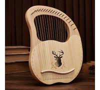 SXTYYH 10,16,19,21,24 Cuerdas Arpa De Lira, Cuerpo De Caoba Portátil Principiante Lyre Harp Con Llave De Afinación Cuerda De Repuesto Estuche De Transporte Paño De Limpieza(19-string Spruce Reindeer)