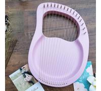 SXTYYH 10,16,19,21,24 Cuerdas Arpa De Lira, Cuerpo De Caoba Portátil Principiante Lyre Harp Con Llave De Afinación Cuerda De Repuesto Estuche De Transporte Paño De Limpieza(16-string slate pink)