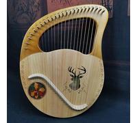 SXTYYH 10,16,19,21,24 Cuerdas Arpa De Lira, Cuerpo De Caoba Portátil Principiante Lyre Harp Con Llave De Afinación Cuerda De Repuesto Estuche De Transporte Paño De Limpieza(24-string Spruce Reindeer)