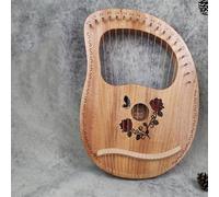 SXTYYH 10,16,19,21,24 Cuerdas Arpa De Lira, Cuerpo De Caoba Portátil Principiante Lyre Harp Con Llave De Afinación Cuerda De Repuesto Estuche De Transporte Paño De Limpieza(19-string Log Dazzle Rose)