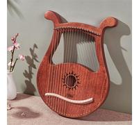 SXTYYH 16/19 Cuerdas Arpa De Lira Cuerpo De Cereza Instrumento Musical Portátil Lyre Harp for Adulto Profesional Principiante Amantes De La Música Regalo(19-note-boxed coffee color)