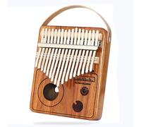 SXTYYH 17 Claves Kalimba Piano De Pulgar Madera Africano Kit De Piano De Dedos Incluye Martillo Afinador Pegatinas Bolsa Portátil Instrumento Musical Divertido(Coffee color)