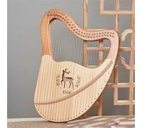 SXTYYH 21/27 Cuerdas De Metal Arpa De Lira Portátil Principiante Profesional Lyre Harp Instrumento Musical Con Maletín De Transporte Llave De Afinación, Juego De Cuerdas De Repuesto(32 strings - logs+