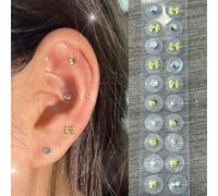 SXTYYH Acupuncture Semillas De Oreja for Desintoxicación, Masaje De Oídos Pegatinas for Masaje De Puntos Semillas Prensa Orejas Cristales Joyas Transparentes for Las Orejas(40pcs)