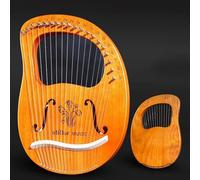 SXTYYH Arpa De Lira 16, 19 Cuerdas Principiante Portátil Lyre Harp for Adultos Niños Principiante Instrumento Musical Con Llave Inglesa(19 Speaker Piano Flower)