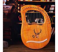 SXTYYH Arpa De Lira 16, 19 Cuerdas Principiante Portátil Lyre Harp for Adultos Niños Principiante Instrumento Musical Con Llave Inglesa(19 Speaker Piano Elk)