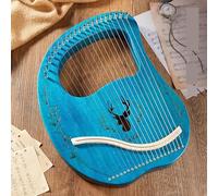 SXTYYH Arpa De Lira 16/21/24 Cuerdas Lira De Cuerdas Metálicas, Profesional Lyre Harp Instrumento Musical for Adulto Principiante Música Aficionados(21-string-boxed-blue)