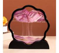 SXTYYH Arte De Arena En Movimiento con Forma De Flor De Ciruelo, Paisaje De Arena del Fondo Marino En 3D Decoración De Reloj De Arena DIY, Pintura De Arena Manualidad(Pink,Black Frame)