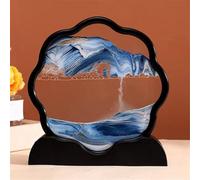 SXTYYH Arte De Arena En Movimiento con Forma De Flor De Ciruelo, Paisaje De Arena del Fondo Marino En 3D Decoración De Reloj De Arena DIY, Pintura De Arena Manualidad(Azul,Black Frame)