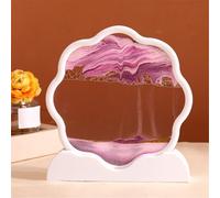 SXTYYH Arte De Arena En Movimiento con Forma De Flor De Ciruelo, Paisaje De Arena del Fondo Marino En 3D Decoración De Reloj De Arena DIY, Pintura De Arena Manualidad(Pink,White Frame)