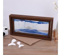 SXTYYH Arte De Arena En Movimiento con Marco De Madera, Imagen Giratoria Pintura De Arena Líquida, Paisaje De Arena del Fondo Marino En 3D Decoración De Arena Movediza(Azul,L)