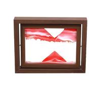 SXTYYH Arte De Arena En Movimiento con Marco De Madera, Imagen Giratoria Pintura De Arena Líquida, Paisaje De Arena del Fondo Marino En 3D Decoración De Arena Movediza(Red,S)