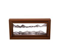 SXTYYH Arte De Arena En Movimiento con Marco De Madera, Imagen Giratoria Pintura De Arena Líquida, Paisaje De Arena del Fondo Marino En 3D Decoración De Arena Movediza(Negro,L)