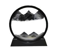 SXTYYH Arte De Arena En Movimiento Líquido for Alivio del Estrés, Pintura De Arena Decoración De Arena Movediza 3D for Adultos(Negro,7in)