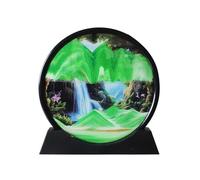 SXTYYH Arte De Arena En Movimiento, Paisaje De Arena del Fondo Marino En 3D Pintura De Arena Líquido Reloj De Arena Relajante Decoración for Oficina En Casa Cuadro De Arena(Verde,12in)