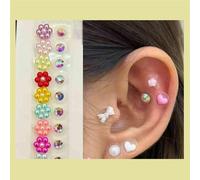 SXTYYH Coloridas En Forma De Flor Acupuncture Semillas De Oreja for La Pérdida De Peso Y La Relajación Semillas Prensa Orejas Masaje De Oídos for La Desintoxicación Y La Relajación(A)