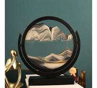 SXTYYH Giratorio Cuadro De Arte De Arena En Movimiento, Pintura De Arena Decoración De Cristal Paisaje De Arena De Las Profundidades Marinas for Regalo De Graduación(Negro,8in,Black Frame)
