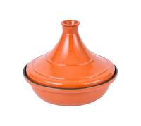 SXTYYH Hierro Fundido Olla Esmaltada Marruecos Tajine Marroqui for Cocinar Tajín Marroquí for Uso En Fogones Y Horno, Mejora El Sabor for Una Calidad De Restaurante(Naranja,24cm)