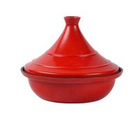 SXTYYH Hierro Fundido Olla Esmaltada Marruecos Tajine Marroqui for Cocinar Tajín Marroquí for Uso En Fogones Y Horno, Mejora El Sabor for Una Calidad De Restaurante(Red,28cm)