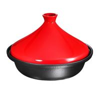 SXTYYH Hierro Fundido Tajine Marroqui Tradicional Tajín Marroquí for Cocinar Uso En Fogones Y Horno, Con Tapa Cónica De Cerámica for Platos Aromáticos(Red)