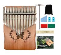 SXTYYH Kalimba 21 Teclas Piano De Pulgar Portátil Piano De Dedos Caoba Instrumento Con Martillo De Afinación, Partituras Pegatinas Bolsa Portátil(21-tone-wood color)