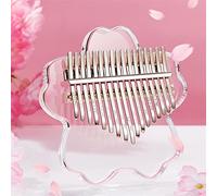 SXTYYH Kalimba Clave 17/21, Piano De Pulgar Con Funda Protectora Eva, Transparente Cristal Instrumento Musical Forma De Flor Piano De Dedos for Niños Adultos Principiantes(17-tone-transparent)