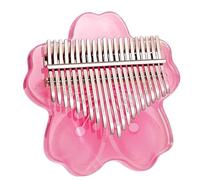 SXTYYH Kalimba Clave 17/21, Piano De Pulgar Con Funda Protectora Eva, Transparente Cristal Instrumento Musical Forma De Flor Piano De Dedos for Niños Adultos Principiantes(21-tone-pink)