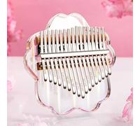 SXTYYH Kalimba Piano De Pulgar 17, 21 Teclas Piano De Dedos Con Portátil Portátil Martillo Afinador Sakura Acrílico Cristal Instrumento Musical for Principiantes(17-note - transparent)