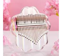SXTYYH Kalimba Piano De Pulgar 17, 21 Teclas Piano De Dedos con Portátil Portátil Martillo Afinador Sakura Acrílico Cristal Instrumento Musical for Principiantes(21-Note - Transparent)