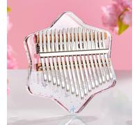 SXTYYH Kalimba Piano De Pulgar 17, 21 Teclas Piano De Dedos Con Portátil Portátil Martillo Afinador Sakura Acrílico Cristal Instrumento Musical for Principiantes(17-note - pentagram)