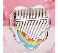 SXTYYH Kalimba Piano De Pulgar 17, 21 Teclas Piano De Dedos Con Portátil Portátil Martillo Afinador Sakura Acrílico Cristal Instrumento Musical for Principiantes(21-note - heart)